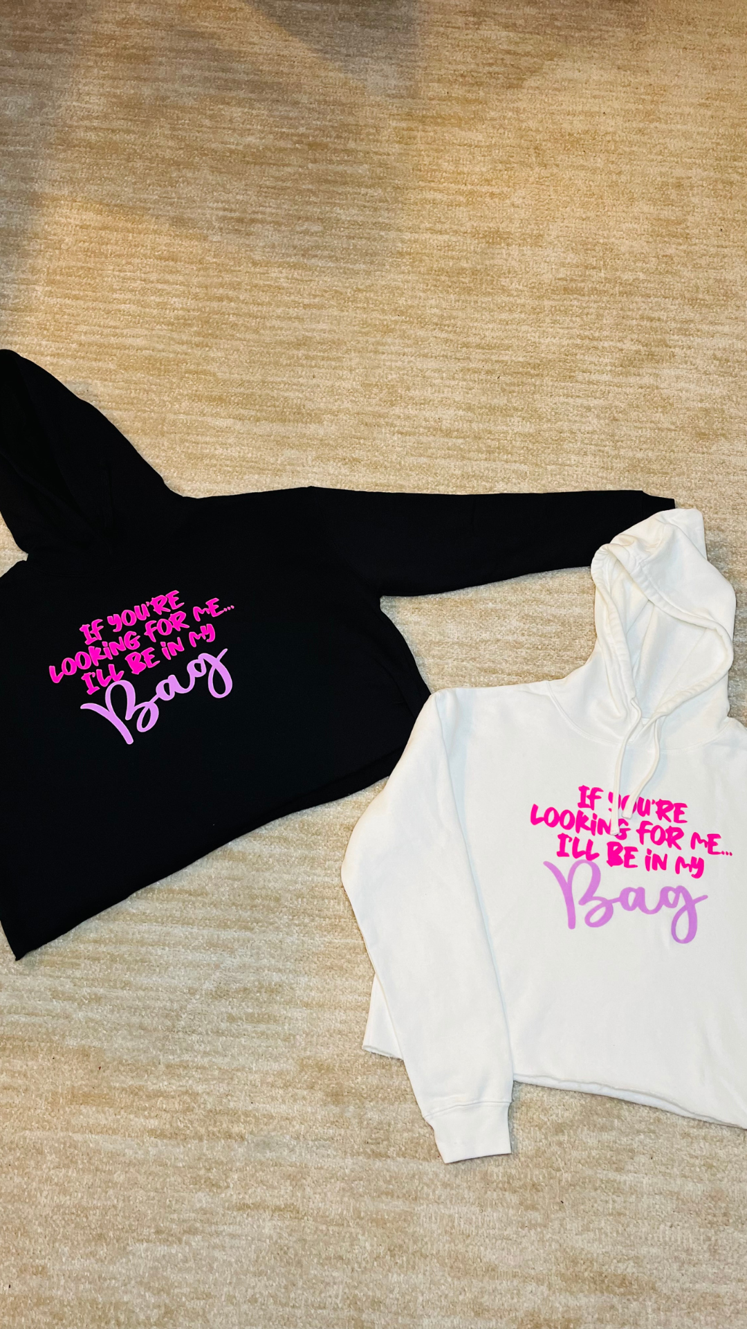 In My Bag Crop Hoodie (White)