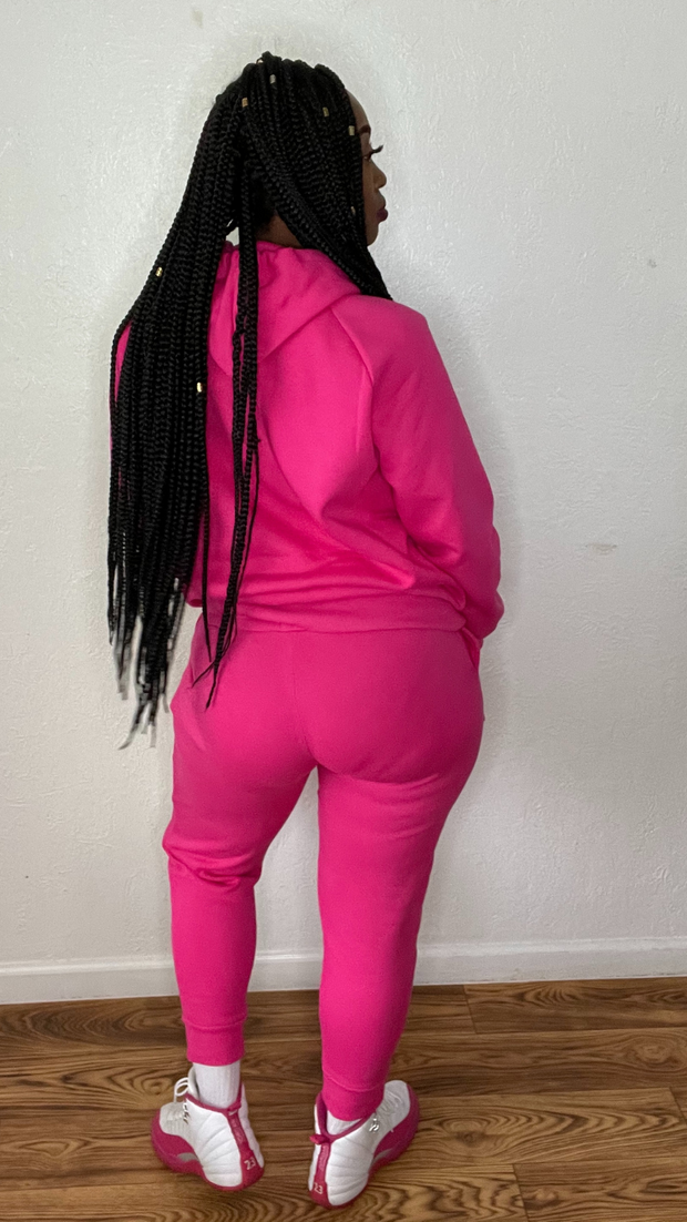 Wanna Be Down (Hot Pink) Jogger Set