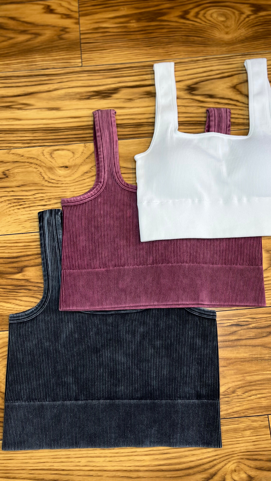 Ribbed Square Neck Crop Tank