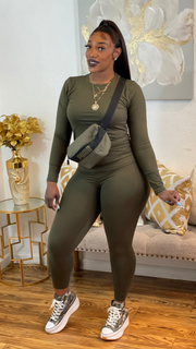 Kiana Basic Legging Set (Olive)